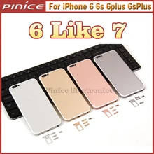 New Housing For iPhone 6 6S 6Plus 6sPlus Like 7 Aluminum Metal Back Case Housing Battery Door Cover Replacement Like i7 style