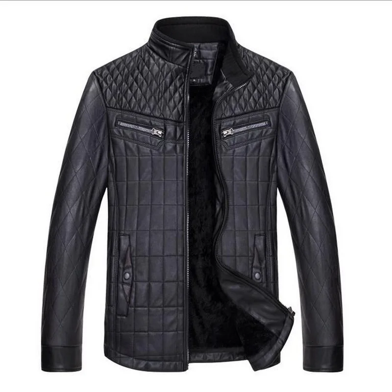 

VXO men Lether Jackets men black white winther pu Leather Jaquetas Jackets coat Men Men's Winter Jacket