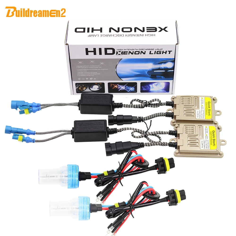 Buildreamen H1 H3 H7 H8 H9 H11 880 881 9005 9006 55 Вт HID ксеноновая лампа переменного тока балластная