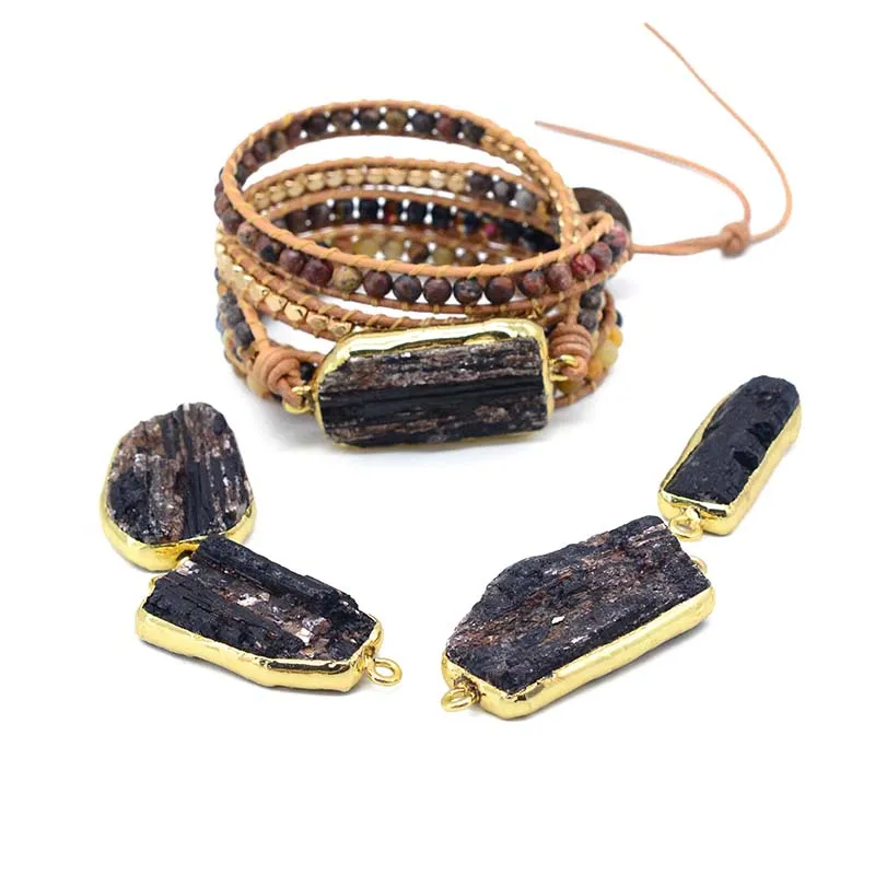Inheemse-Ge-nspireerd-Designer-Lederen-Armband-Zwart-TourmalineTour-Mix-5-Strengen-Geweven-Wrap-Armbanden-Bohemian-Armband (1)