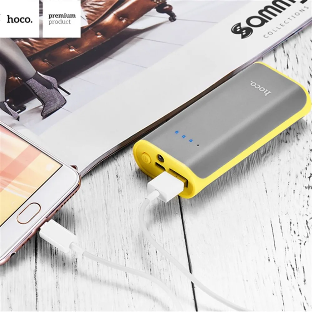 HOCO B21 5200mAh Mini USB Power Bank Tiny Concave Pattern 18650 Portable Mobile Phone External Battery Charger Powerbank HOCO B21 5200mAh Mini USB Power Bank Tiny Concave Pattern 18650 Portable Mobile Phone External Battery Charger Powerbank