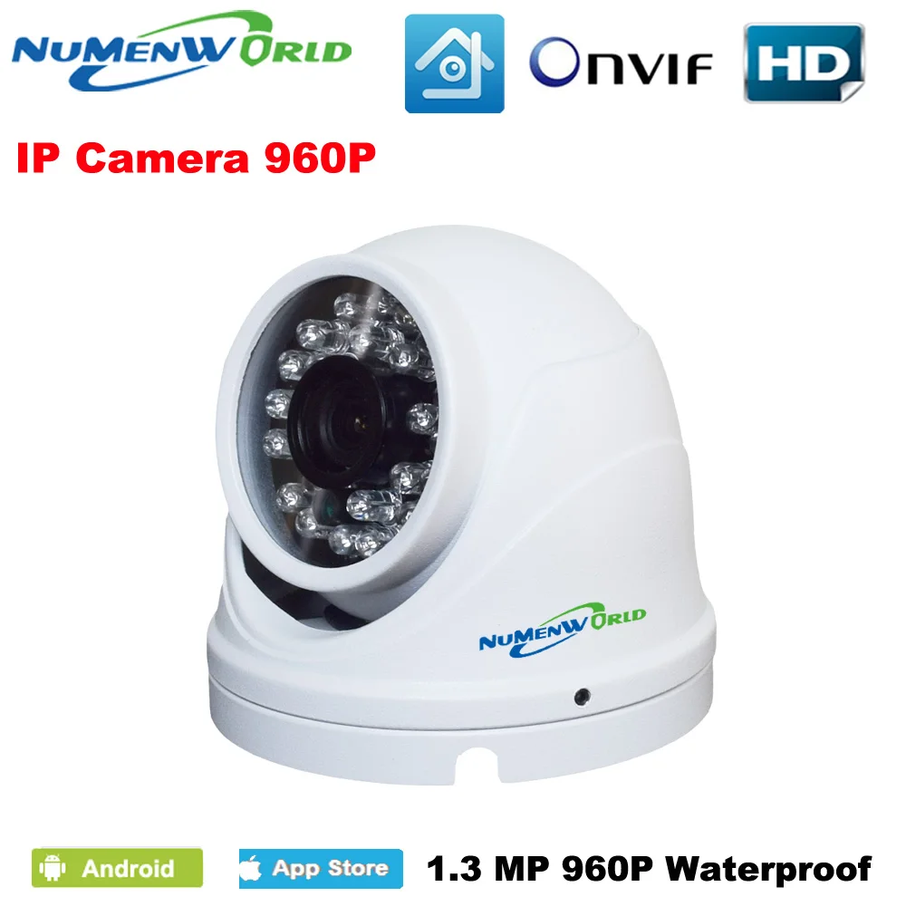 

Economical 960P IP Camera 1.3MPsecurity Dome Waterproof HD Network cam Outdoor IPhone Android surveillance CCTV P2P ONVIF H.264