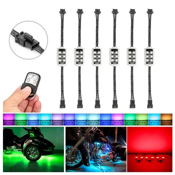 

LED Car Motorcycle Decorative Light 12V Automobiles Neon RGB Atmosphere Lamp Kit with Remote Control interior atmosphere lamp