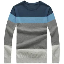 Мужские Новые повседневные хлопковые дышащие свитера с длинными рукавами, модные брендовые повседневные Простые мужские свитера с круглым вырезом