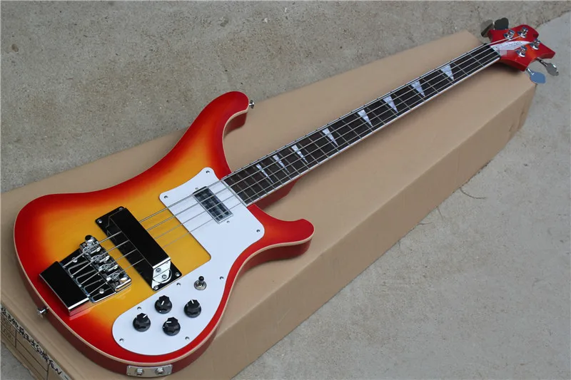 Factory Custom cherry sunburst R Electric Bass Guitar with body binding
