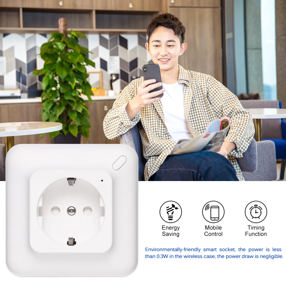 

Smart Socket Embedded Wi-Fi Plug Timer Set EU Plug WIFI Smart Socket Power Outlet Panel