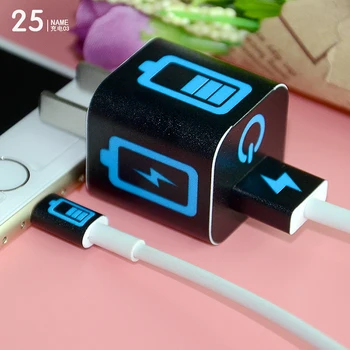 

Free drop shipping Cartoon Vinyl Skin Decals Stickers for iphone iPad 2pin charger #TN-2pin-025