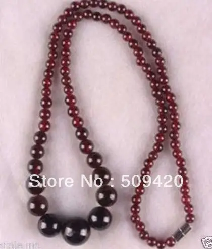 

Free Shipping Wholesale>>>Charming!5-11MM NATURAL GARNET ROUND BEADS NECKLACE 17" #@