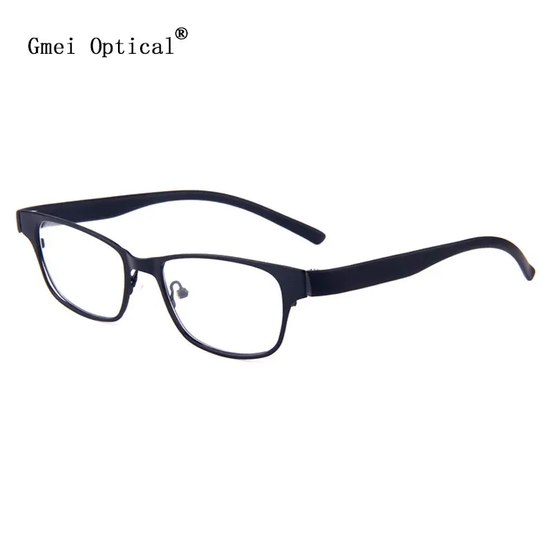 Gmei Optical Classical Black Metal Alloy Oval Full Rim Women's Optical