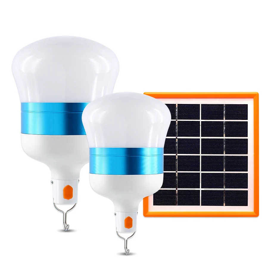 

AC110-240V/DC5-6V USB Household Emergency Lamps LED Solar Bulb Solar USB Charging Dual-purpose Bulb Camping Adventure Lighting