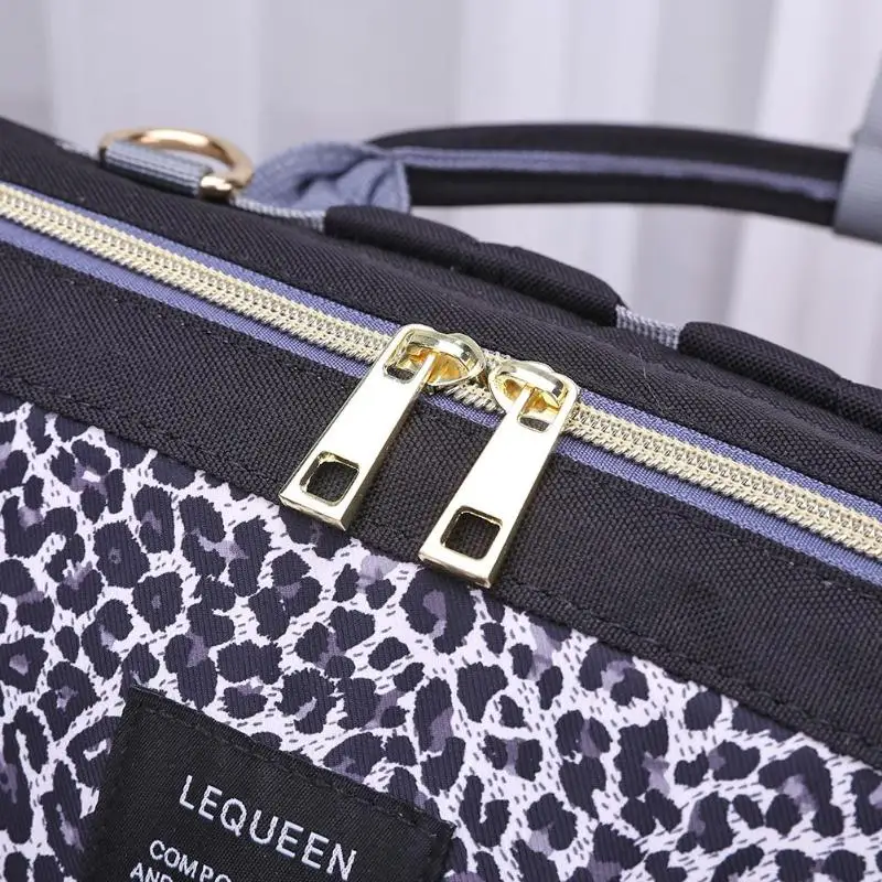 Большая емкость Леопардовый принт водостойкая Мумия сумка для подгузников Материнство кормящий ребенок рюкзак для подгузников Удобные