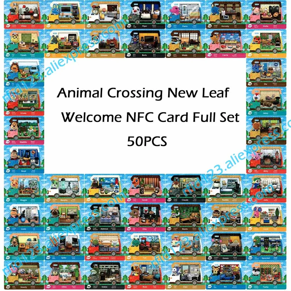 

50pcs NFC NTAG215 Card Work For Animal Crossing New Leaf Welcome NFC Printing Card