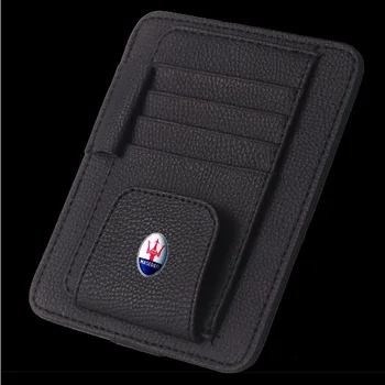 

1 Pcs Eye Glasses Card Bill Pen Holder Clip Car Accessory Sun Visor Sunglasses Credit Card Cover For Maserat 2 Car Styling