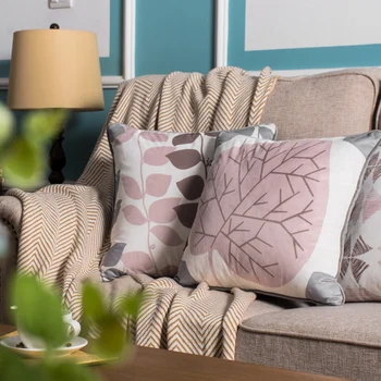 

45*45cm simple pink grey color geometric velvet pillowcase sofa cushion cover pillow case bedroom nap pillow case for cushion