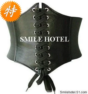 

Shoelace rivet cummerbund women's belt wide cummerbund wide belt