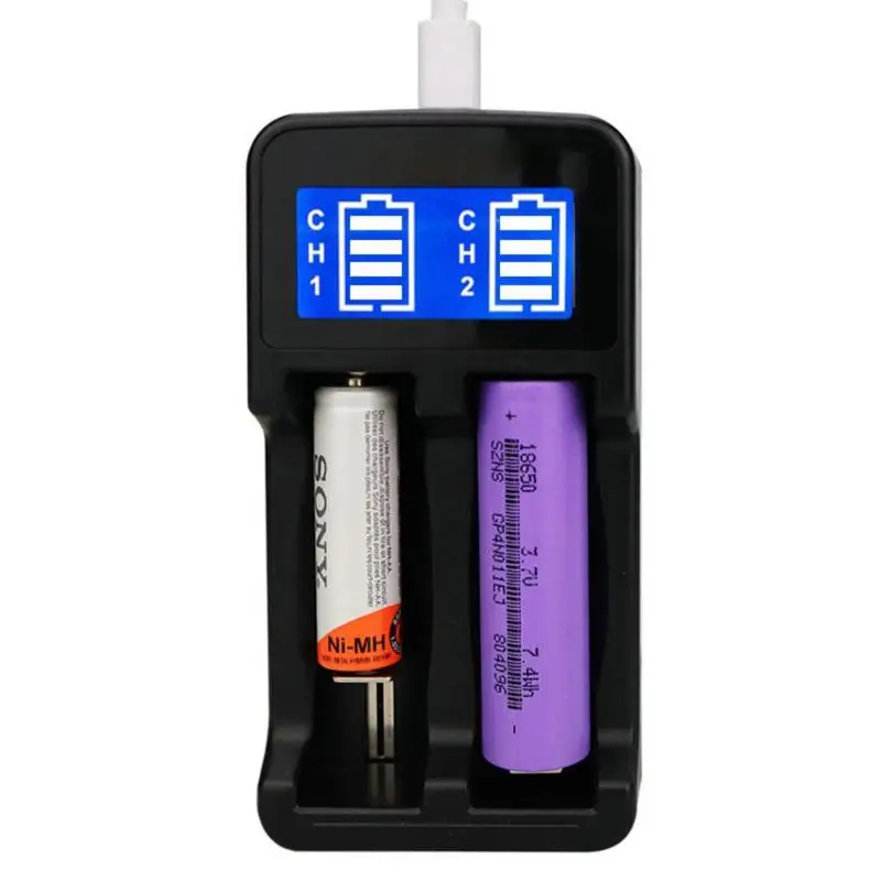 Alloet Smart 18650 аккумуляторная батарея Dual USB lcd для отображения процесса зарядки зарядного устройства 5 В для электронной сигареты