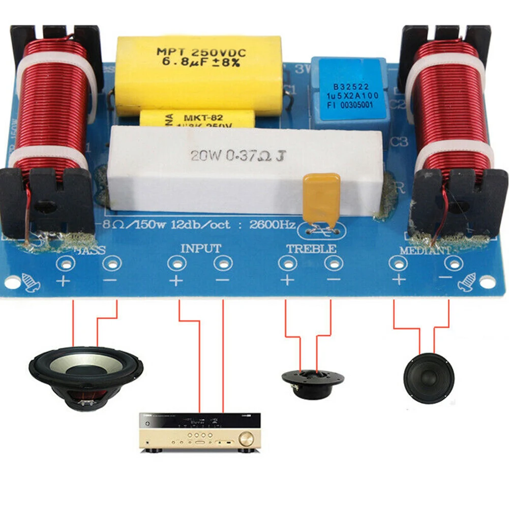 Сменные аксессуары кроссовер фильтр громкий динамик сценический домашний DIY для динамика аудио делитель частоты 3 способ практичный инструмент
