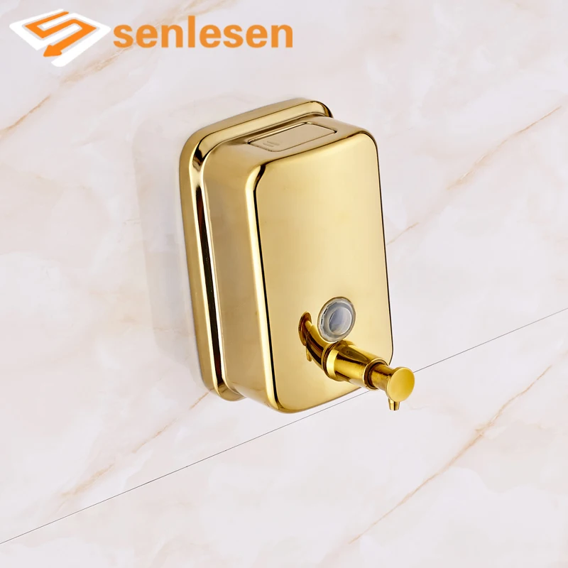 

Free Shipping 500ML Gold Finish Wall Mounted Liquid Soap Dispenser