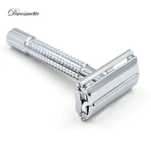 Длинная Ручка хромированная Посеребренная Двойная кромка безопасности бритва