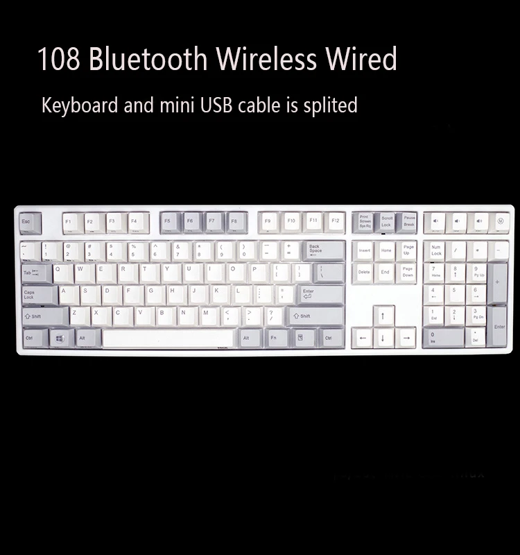 Сливы 66 75 84 87 108 Bluetooth 4,0 USB двойной режим 35g 45g Realforce структура емкостная клавиатура - Цвет: 108 35g
