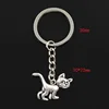 Fashion 30mm Key Ring Metal Key Chain Keychain Jewelry Antique Bronze Silver Color Plated Cat 30x22mm Pendant ► Photo 2/4