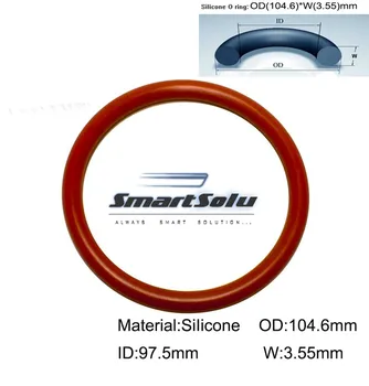 

Free shipping 60piece 104.6mm*97.5mm*3.55mm Silicone o-ring dichtung Red Gasket of motorcycle part/house use o ring.no poison