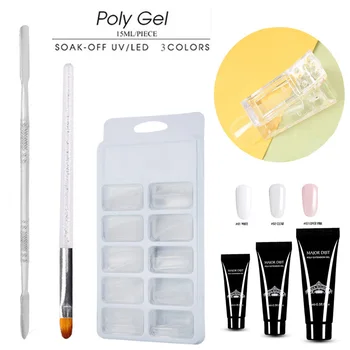 

5pcs/set Nails Kit 15ml Poly Gel Uv Gel French Nails Art Manicure Tips Nails Build Extending Crystal Jelly Gum Poly Gel Set