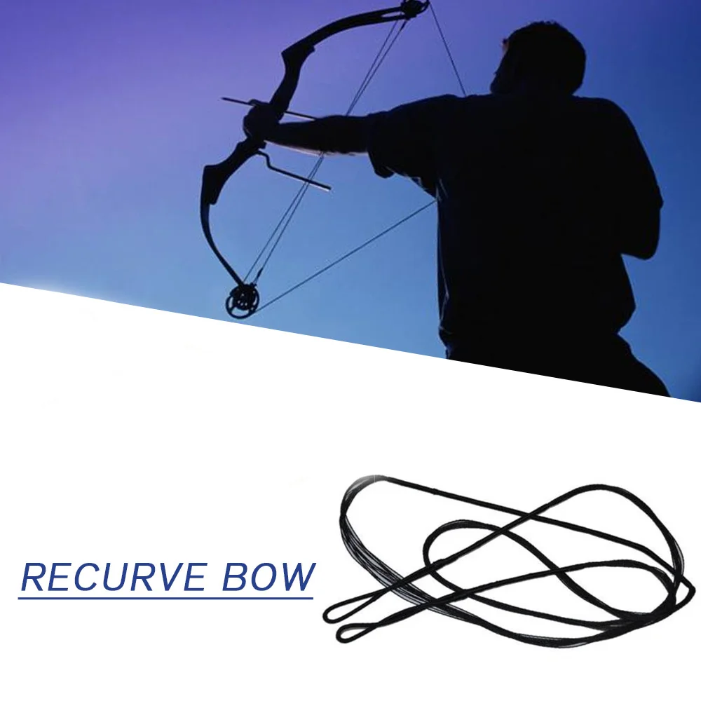 مختلف حجم 48-58 بوصة معالجة قوس Recurve الوتر سلاسل دائم في الهواء الطلق السهم حبل قابل للتعديل الرماية