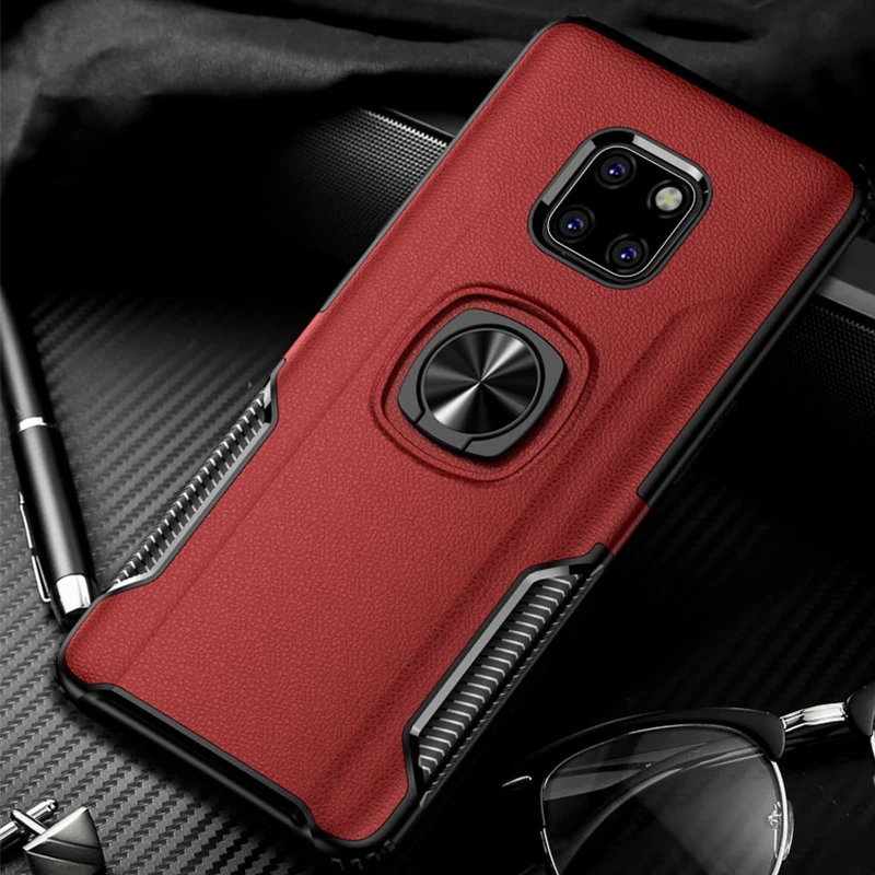 

Luxury Shockproof Bracket case For Huawei mate 20 lite pro X Ring holder Stand Case for huawei p20 lite pro Nova 3 3i back cover