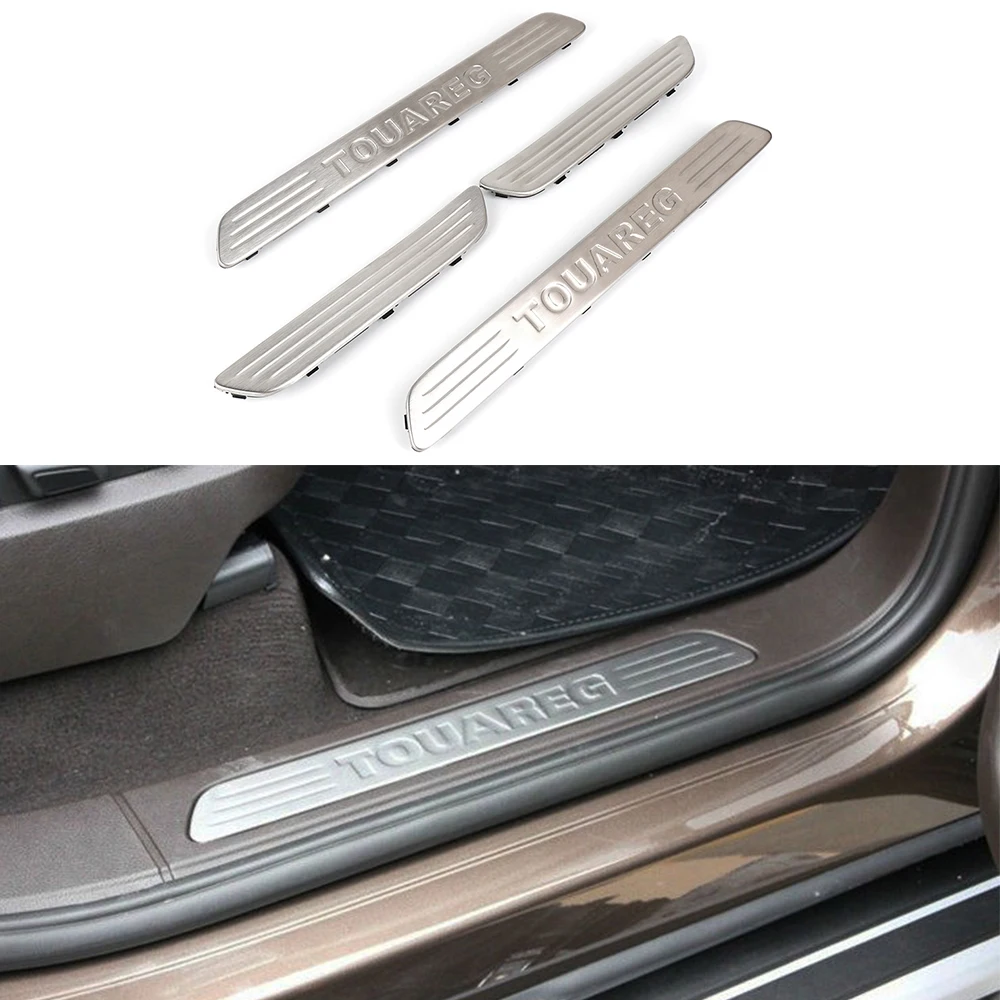 For Volkswagen Touareg 4 PCS Stainless Steel Door Sill Scuff Plate