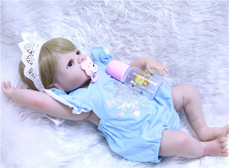 55 см полный Средства ухода за кожей силикона Reborn Baby Doll Игрушечные лошадки реалистичные детские-Reborn принцессы куклы детского дня рождения