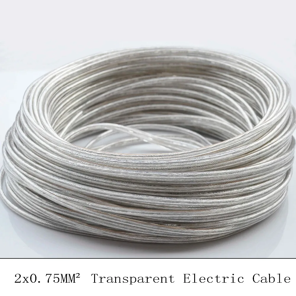 Провод переключателя лампы прозрачный 2 ядра 0 75 мм 5/10 м|insulated electrical cable|electric cablepvc