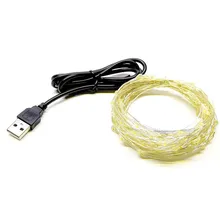 Led 스트립 램프 방수 실버 와이어 커튼 룸 장식 침실 로맨틱 룸 문자열 조명 1/2/3/5/10 m(China)