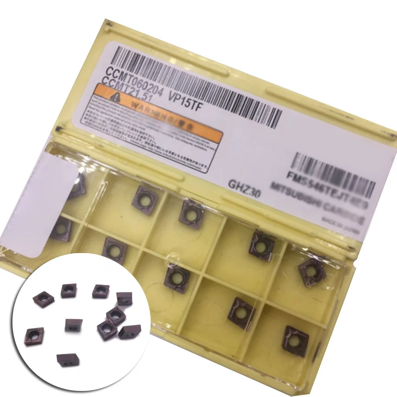 

100pcs Carbide Inserts CCMT060204 VP15TF CCMT21.51 Insert Carbide Milling Cutter Metalworking Tool Parts Replacement
