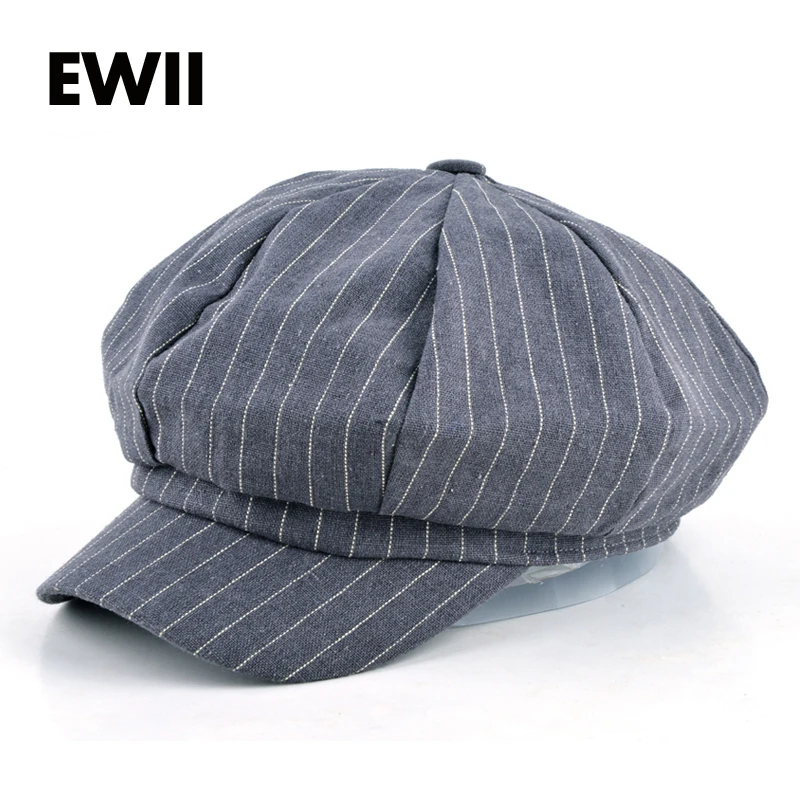 

2017 Spring and autumn men newsboy cap girl octagonal hats for women beret hat bone women striped vintage caps chapeu feminino