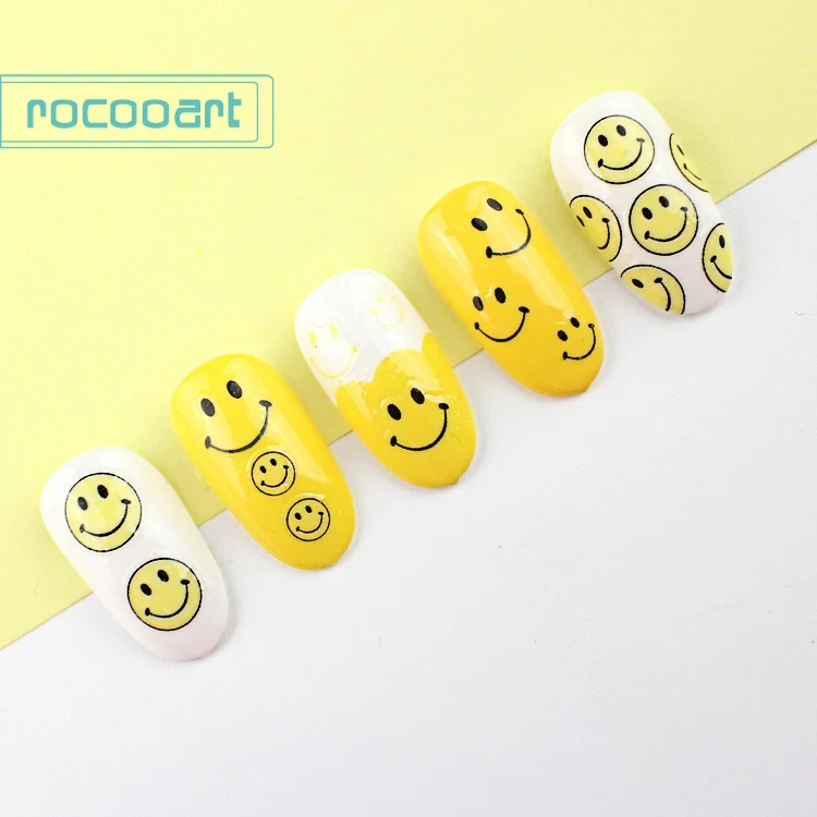 Rocooart новинка 2019 светящиеся клейкие наклейки для ногтей черепа кошки украшения