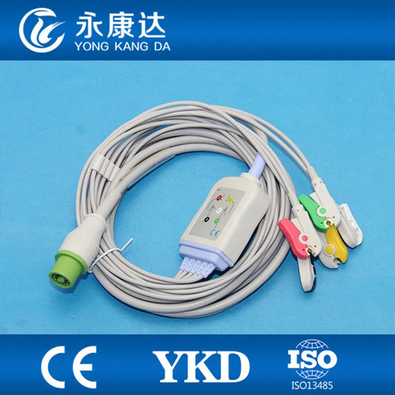 Fukuda Denshi Dynascope DS-5100 5 lead ecg cable IEC Clip |