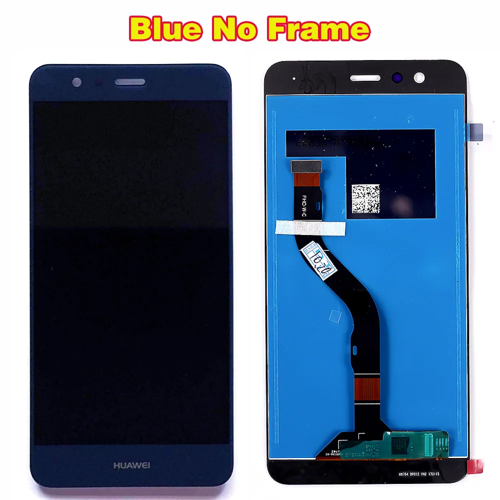 Huawei 5,2 дюймов ЖК-дисплей для huawei P10 Lite 1920*1080 кодирующий преобразователь сенсорного экрана в сборе черная рамка с бесплатным закаленным стеклом - Цвет: Blue No frame