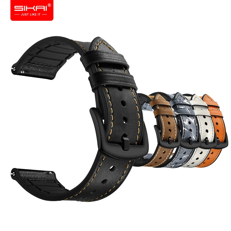 Ремешок кожаный силиконовый для Amazfit bip GTS ticwatch E 2 20 мм|Смарт-аксессуары| |