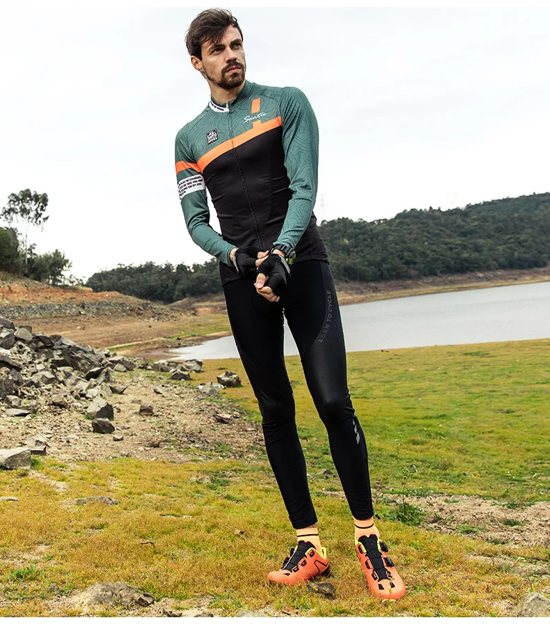 2018 New Santic Men Bike Cycling Bib Pants Professional Downhill Clothing Outdoor Road Padded MTB Cycling Bib Long Pants Bicycle (5)