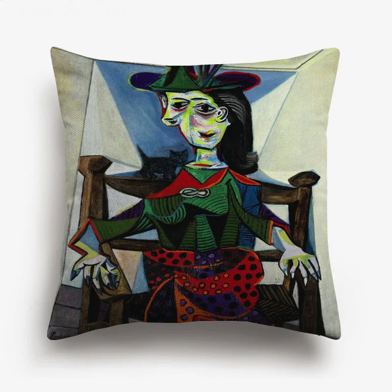 Пабло знаменитый Пикассо картины Чехлы для подушек Звездная ночь сюрреалистичность абстрактная художественная Подушка Чехол для дивана льняной чехол для подушки - Цвет: R