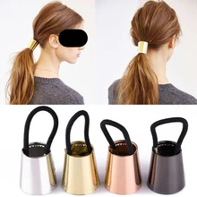 1 pc Chic Hair Clip Woman Girls Metal Elastic Ponytail Holder Hair Cuff Wrap Tie Band Ring Rope