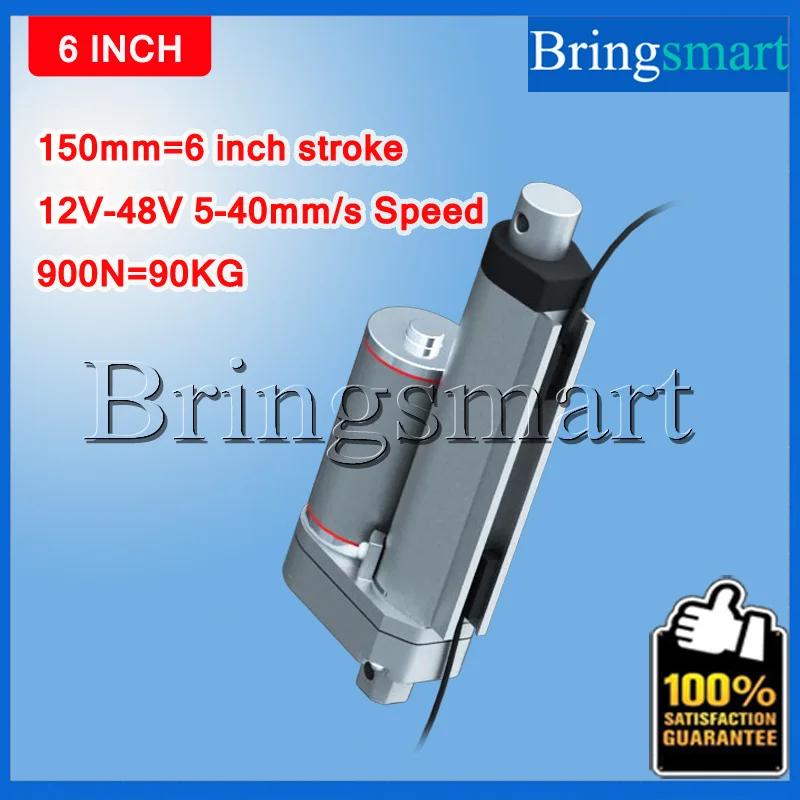 

Bringsmart TGA-X Manually adjustable stroke 150mm 6 Inch Linear Actuator 12V-48V DC Motor 900N Load Customized Speed 5-35mm/s