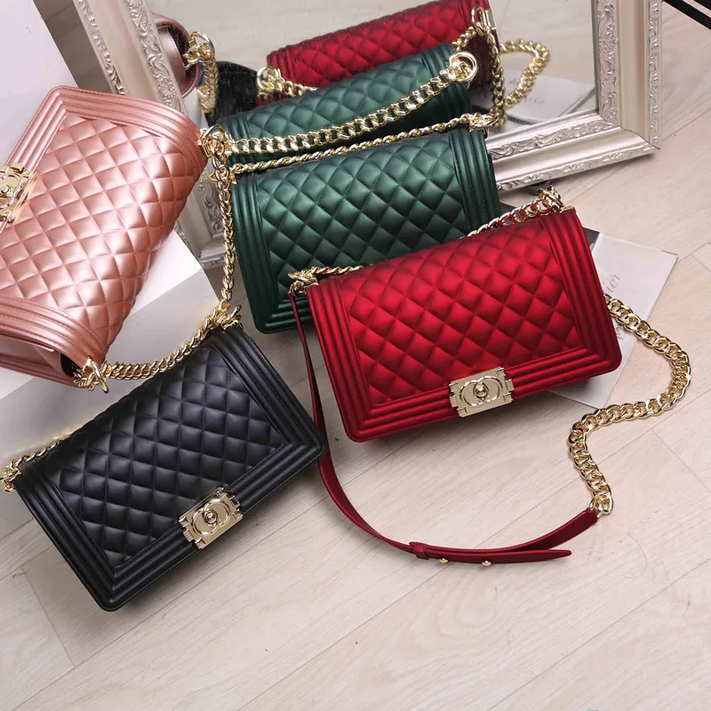 

New Matte Jelly Bag Scrub Shoulder Messenger Bag Chain Mini Handbag Crossbody Bags for Women Bolsa Feminina