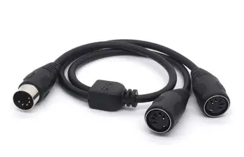 

LBSC MIDI Splitter Cable, MIDI 5 Pin DIN Plug Male to 2 DIN Female SmartPhone AUX Headphone Stereo Jack Adapter Y Input Cable