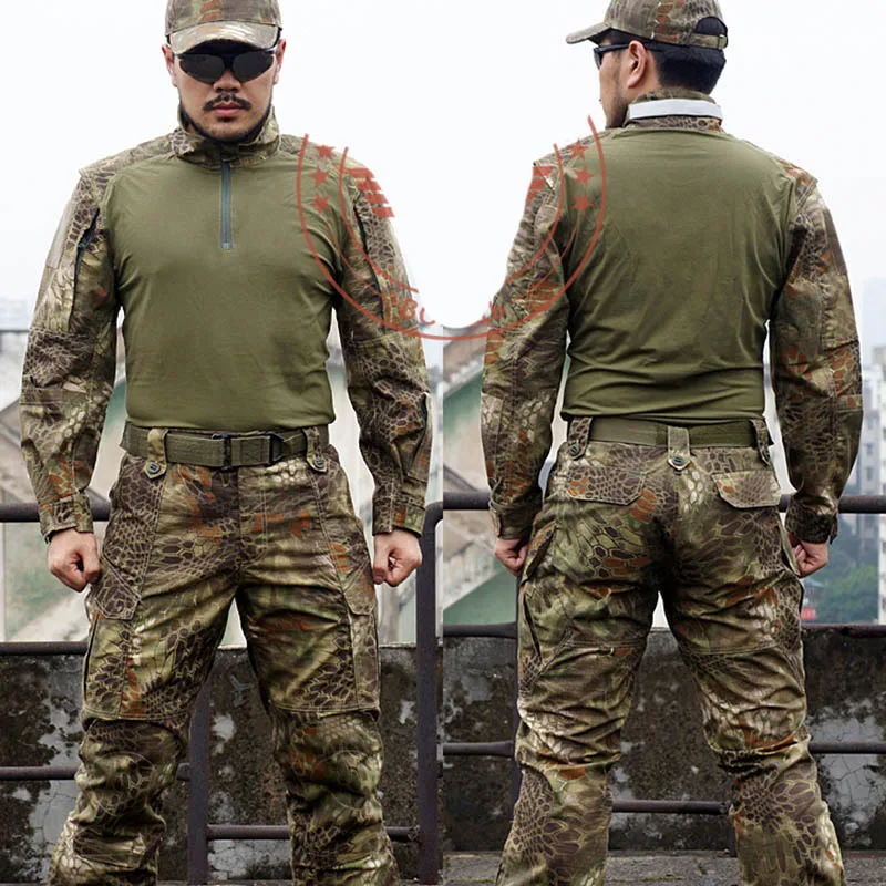 

Outdoor cotton embroidery lines camouflage commando training tactics suit rattlesnake professional combat suit m - XXL, 4 color