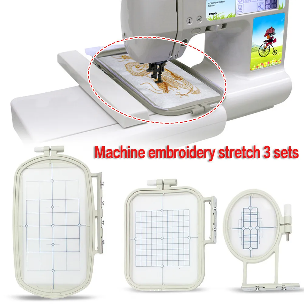 

3pcs/set Embroidery Frame Embroidered Hoop Craft Box Set Household Multi-function Embroidery Sewing Machine Accessories