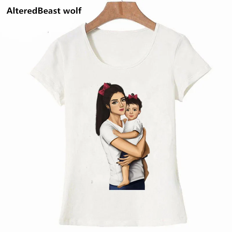 

Super mom Love T Shirts Family Series Summer 2019 Funny T Shirt Women White T-shirt Korean Fashion Clothing Streetwear Vogue Top