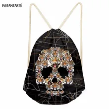 INSTANTARTS Модные мужские мешки с Кулиской Креативные 3D голова тигра с принтом головы подростков мальчиков рюкзаки для хранения путешествия Дырокол карманы