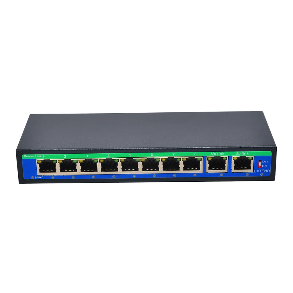 9 портов 10/100 Мбит/с 8 POE порт и 2 канала питания по Ethernet адаптеру|Сетевые